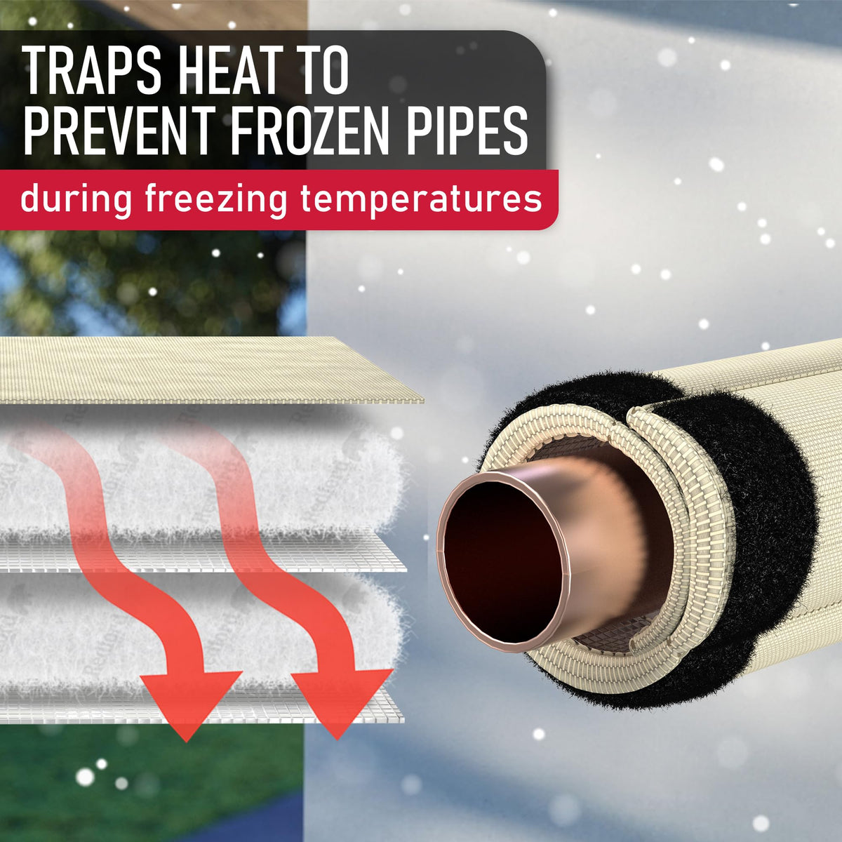 Cold Snap Pipe Sleeve Cover (Beige)